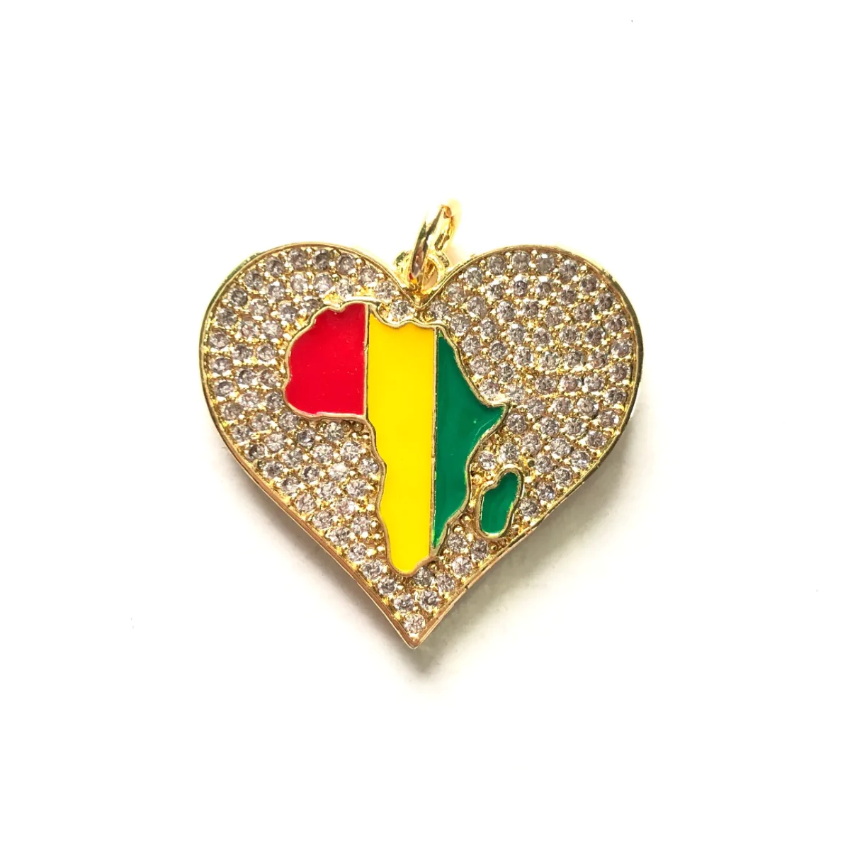 CZ Africa Heart Charm