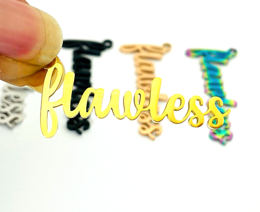 Flawless Cursive Word Charm