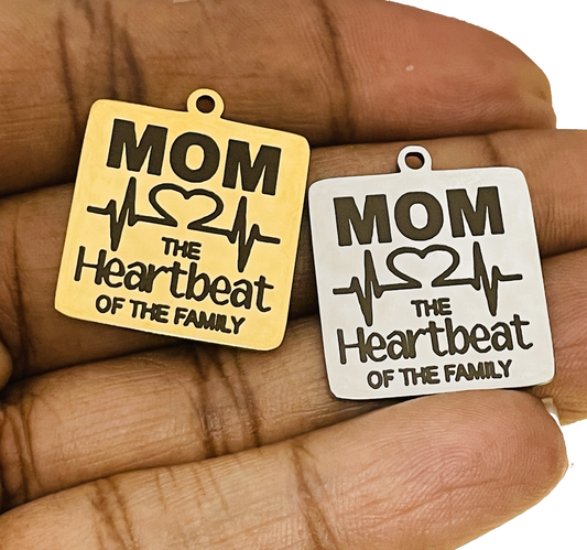 Mom Heartbeat Charm