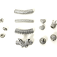 Silver CZ spacer beads - 14pcs