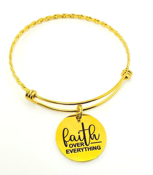 Faith Over Everything Ally Bangle - Gold