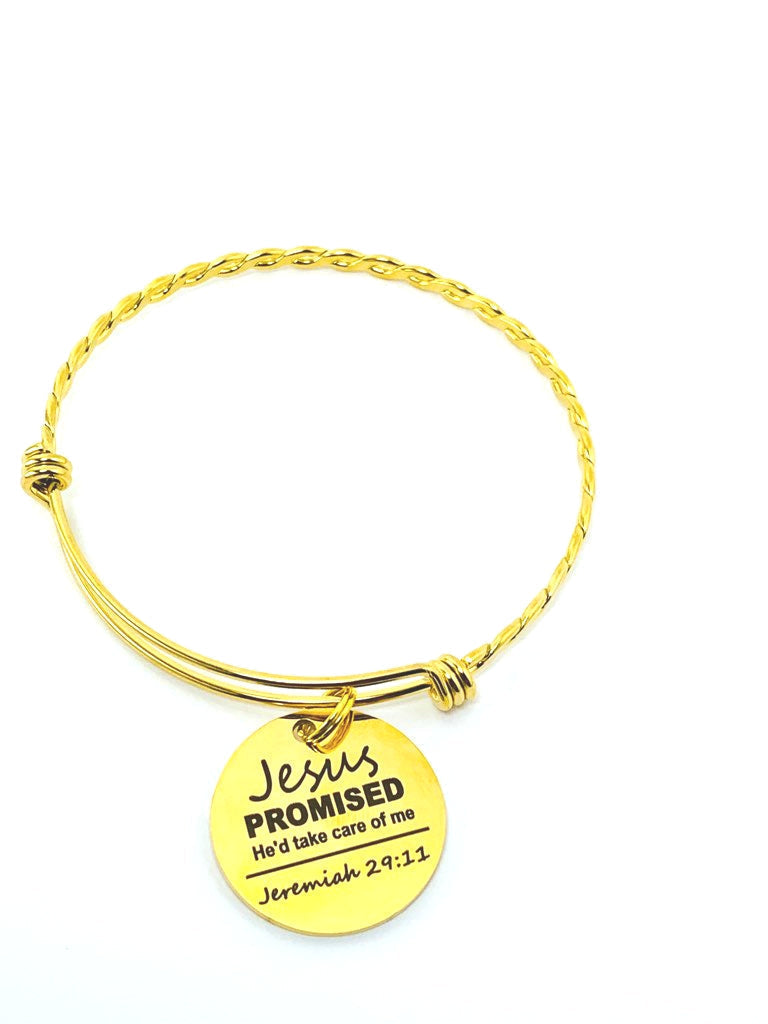 Jesus Promised Ally Bangle - Gold