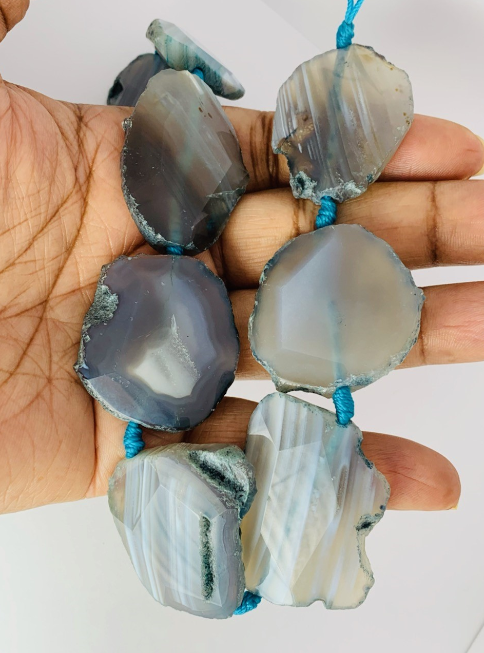 Blue Agate Slice Centerpieces