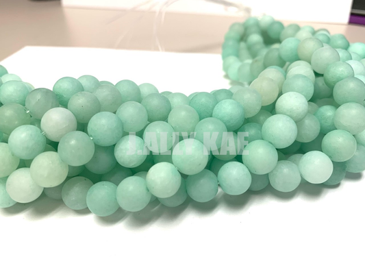 Jade Beads - Aquamarine (Frosted)