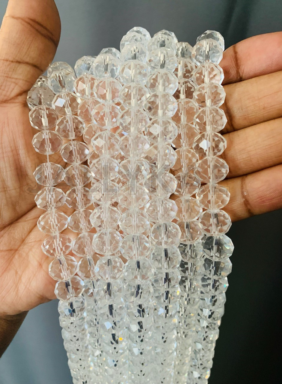 Faceted Rondelle Glass Beads