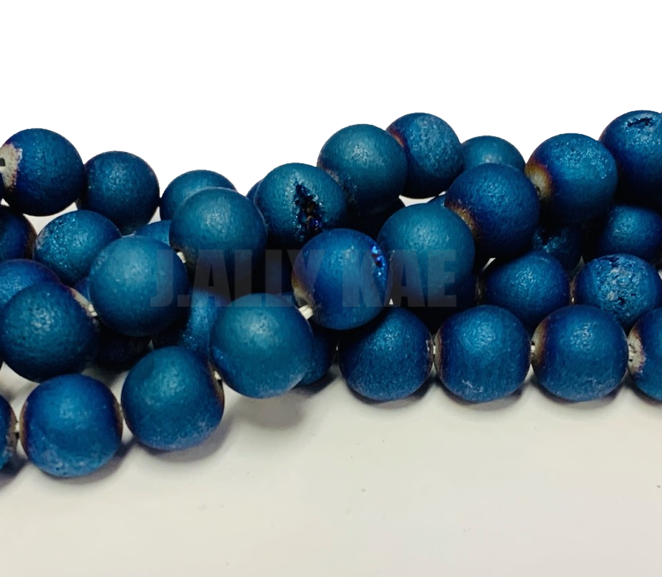 Electroplated Natural Agate - Blue