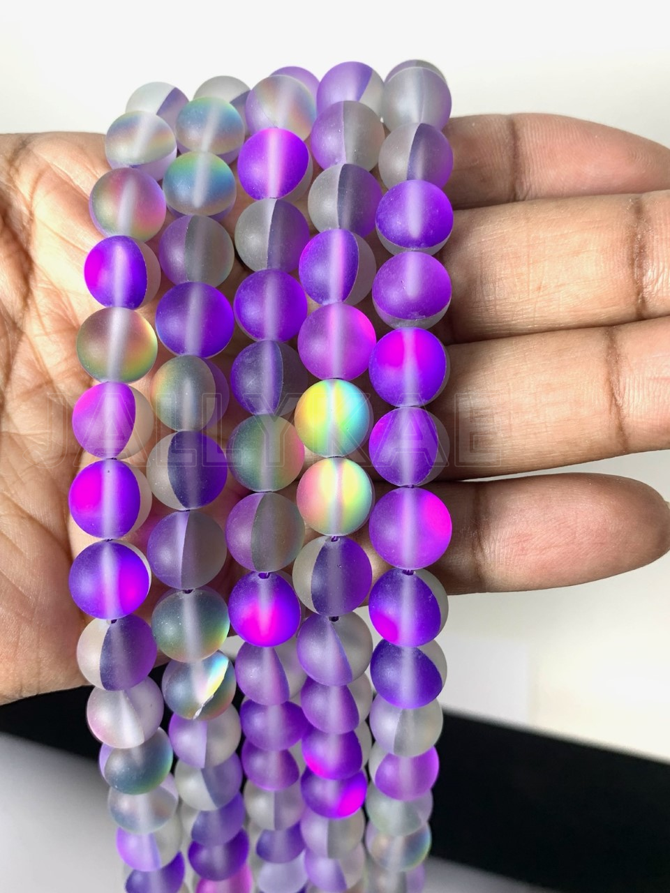 Frosted Synthetic Moonstone (Mystic Aura Quartz) - Purple