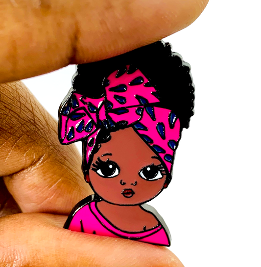 Little Black Girl Enamel Charm